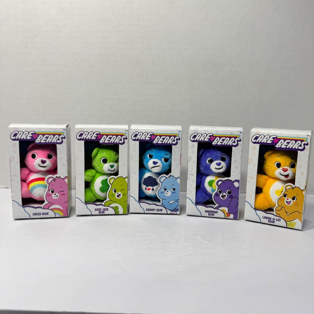 Care Bears Mini Plush Set of 5 Collectible Lot 2023 Small Toy Brand New in Box